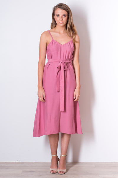 Hilary Dress - Berry Pink Silk