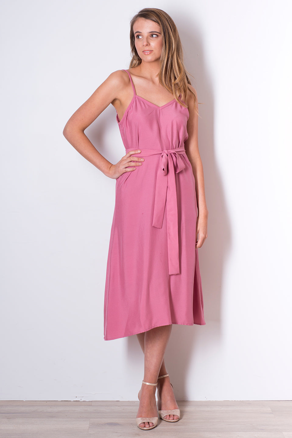 Hilary Dress - Berry Pink Silk