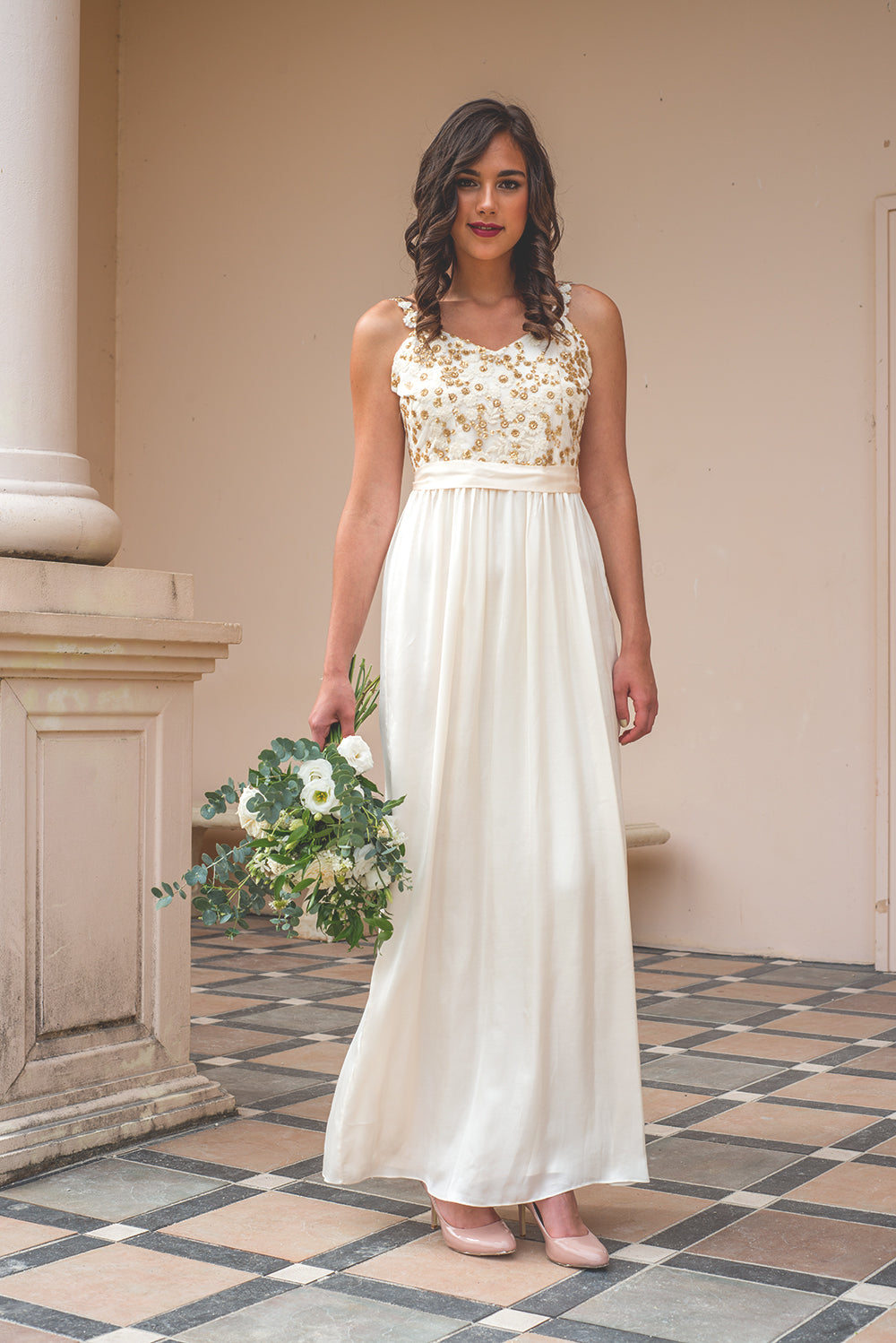 Monarch -Gold & White Sequin